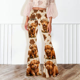 Cowgirl Gift - Personalized Highland Cow Flare Leggings