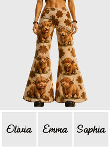 Cowgirl Gift - Personalized Highland Cow Flare Leggings