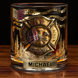 Strong Firefighter - Personalized Firefighter Whiskey Glass