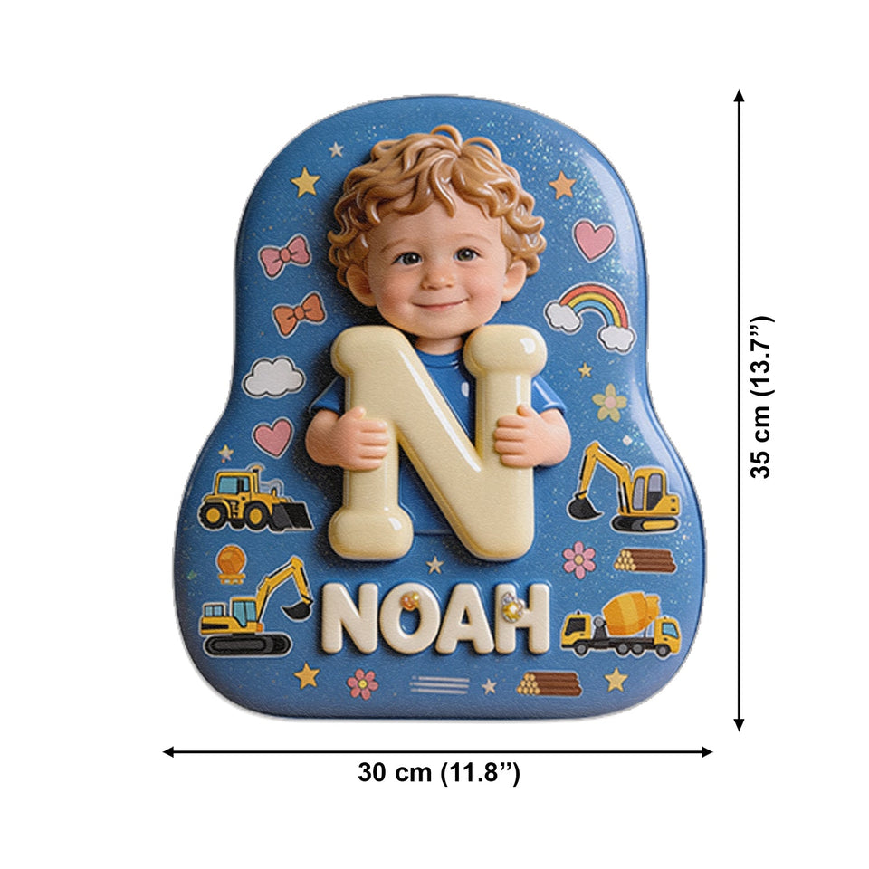 Custom Photo, Alphabet, Any Theme - Personalized Kid Changeable Leather Patch Backpack