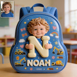 Custom Photo, Alphabet, Any Theme - Personalized Kid Changeable Leather Patch Backpack