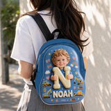 Custom Photo, Alphabet, Any Theme - Personalized Kid Changeable Leather Patch Backpack