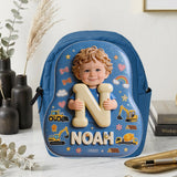 Custom Photo, Alphabet, Any Theme - Personalized Kid Changeable Leather Patch Backpack