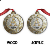 Custom Gold Marble Initial For Family, Merry Christmas 2025 - Personalized Family Ornament