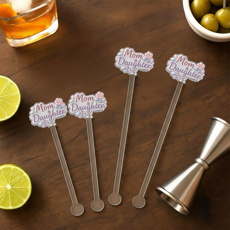 Daughter Gift Idea - Personalized Daughter Set Accent Mug with Acrylic Stirrers