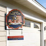 Home Of Free - Personalized Patriot Wooden Wall Mount Sign