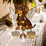Forever In My Heart - Personalized Dog Window Hanging Suncatcher With Charms