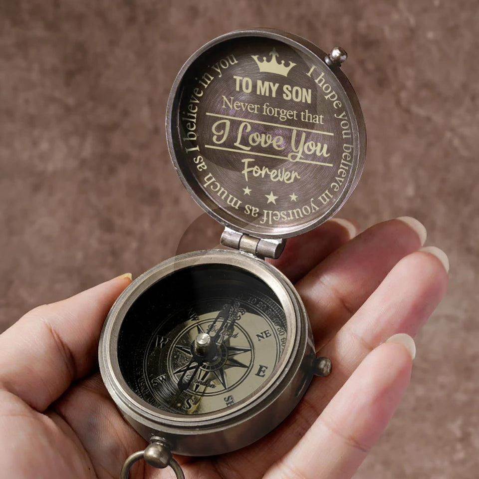 To My Son I Love You Forever - Personalized Father Compass