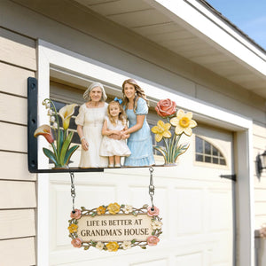 Custom Any Photo Perfect Gift For Grandparent - Personalized Grandma Wooden Wall Mount Sign