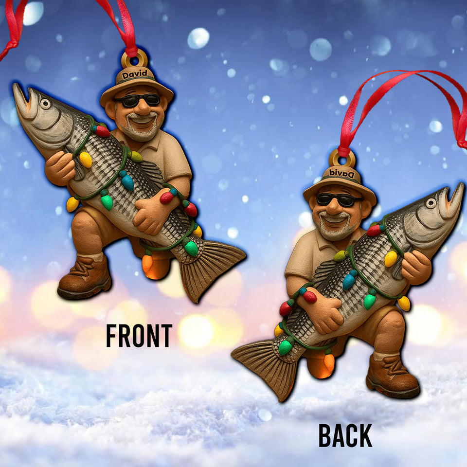 Merry Fishmas - Personalized Fishing Transparent Ornament