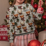 Love Highland Cow - Personalized Highland Cow Ugly Sweater