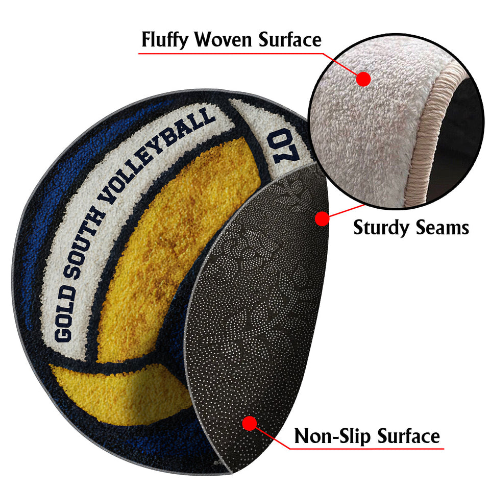 Love Volleyball - Personalized Volleyball Non-Slip Tufted Rug
