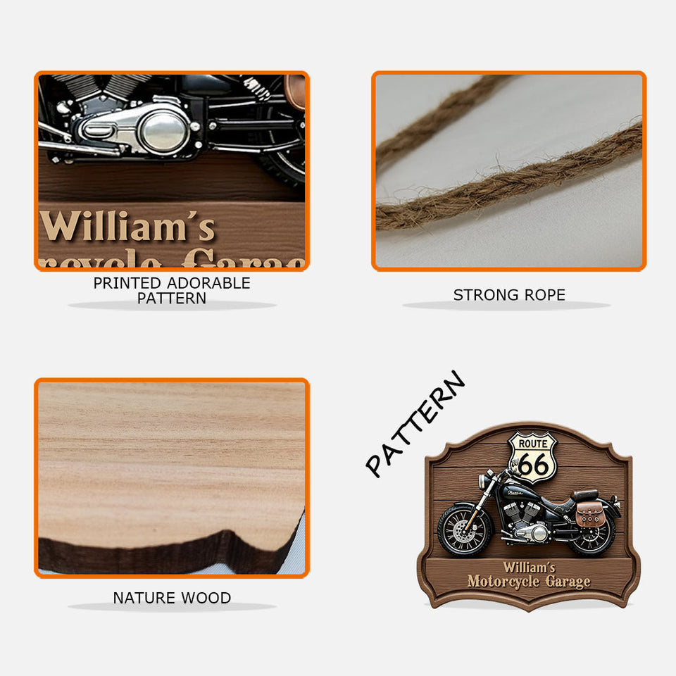 Motorcycle - Personalized Biker Custom Shaped Wood Sign