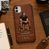 Happy Birthday Legends - Personalized Birthday 3D Embossed Leather Phone Case
