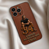 Happy Birthday Legends - Personalized Birthday 3D Embossed Leather Phone Case