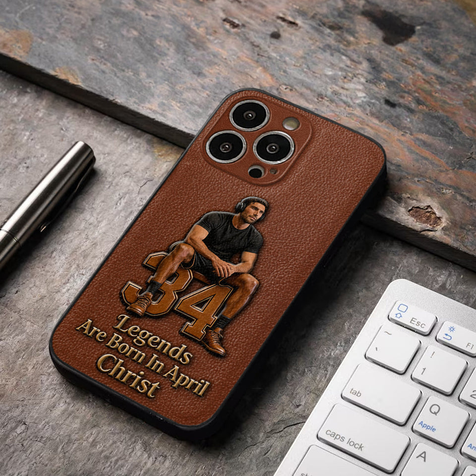 Happy Birthday Legends - Personalized Birthday 3D Embossed Leather Phone Case