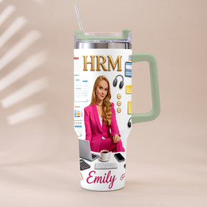 Custom Any Photo Office Staff Gift - Personalized Colleague Tumbler With Plush Charm