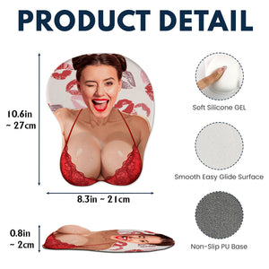Any Photo Funny Face & Naughty - Personalized Couple 3D Mouse Pad