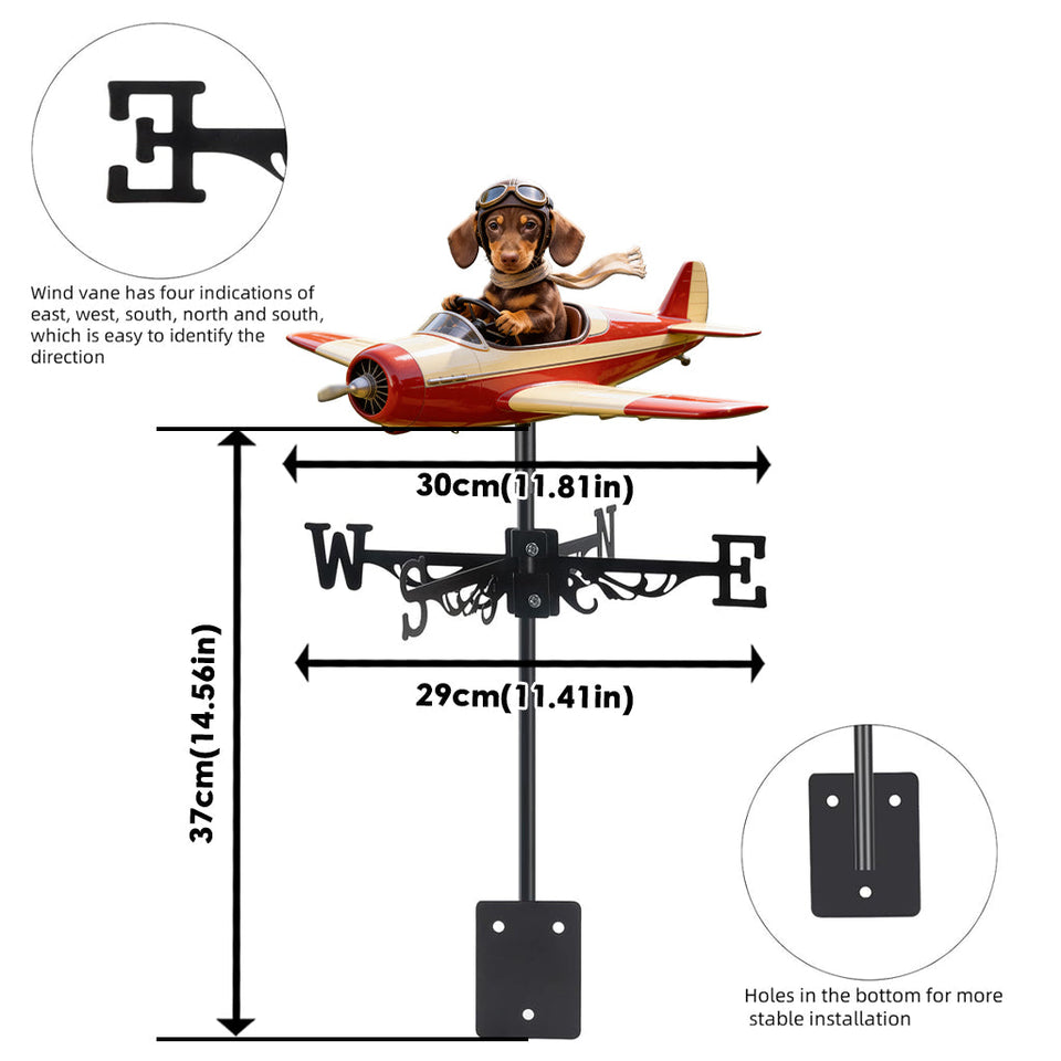 Must-have Item for Your Garden, Pet Lover Gift - Personalized Dog Weather Vane