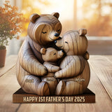 First Father's Day Family Bear - Personalized Father Custom Shaped Acrylic Plaque