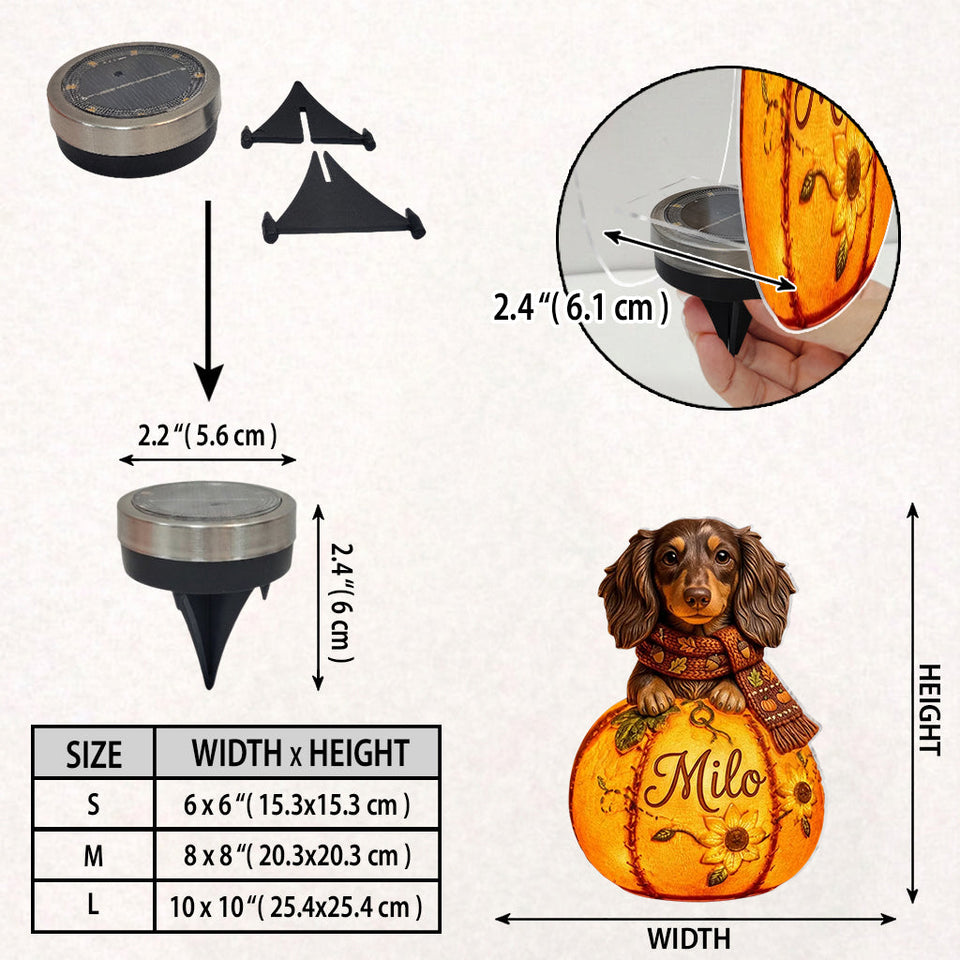 Fall Season Cute Pets - Personalized Dog Solar Acrylic Light
