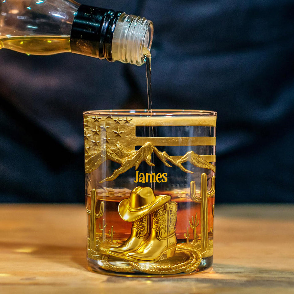 Cowboy Boots - Personalized Western Outfit Whiskey Decanter Set