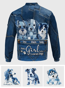 Just A Girl Who Loves Dog - Personalized Dog Bomber Jacket