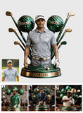 Custom Any Photo Best Dad/Grandpa By Par - Personalized Golf Custom Shaped Acrylic Plaque
