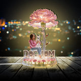 Dog Mom And Flower - Personalized Dog Acrylic LED Night Light