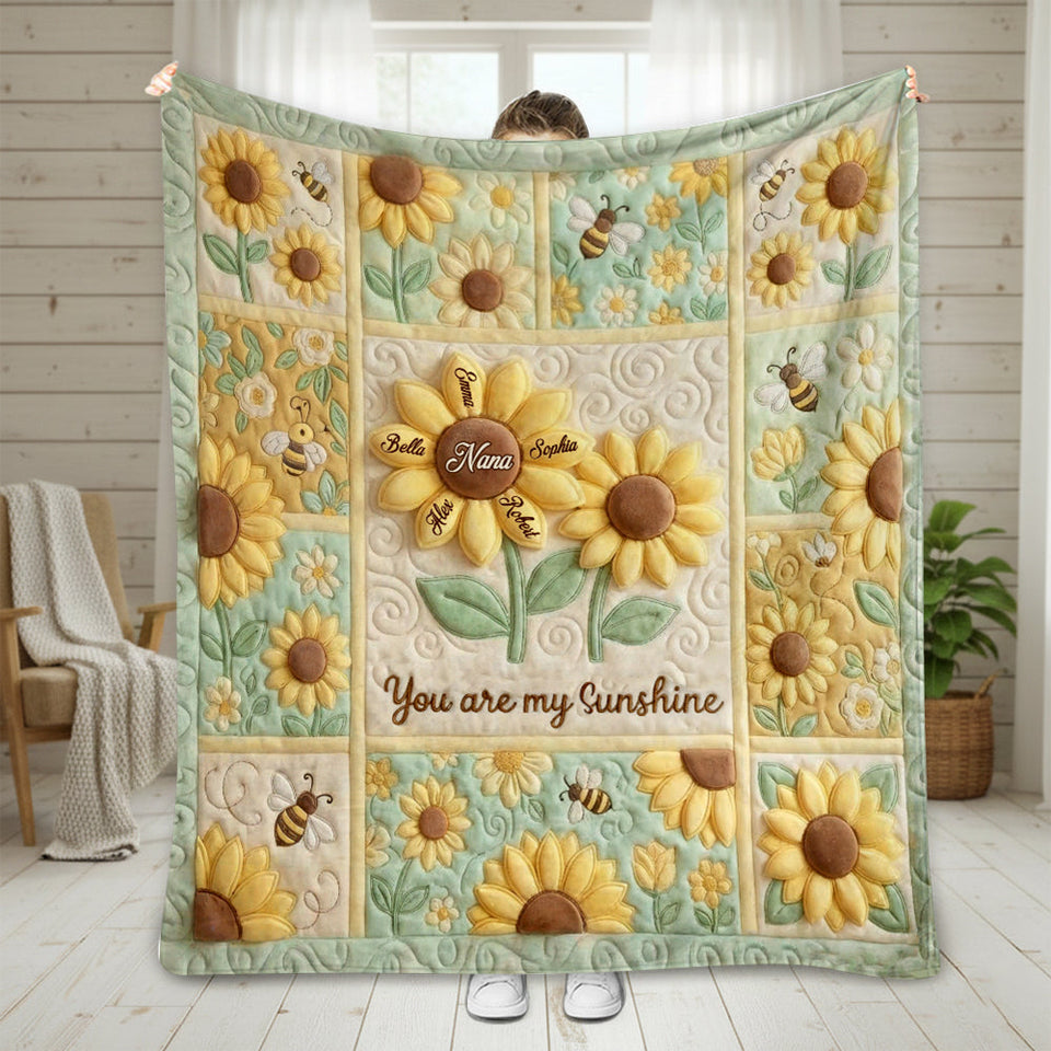 You Are My Sunshine - Personalized Grandma Blanket