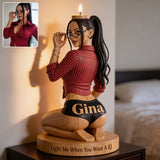 Light Me - Personalized Spicy Couple Custom Shape Wooden Candle Holder