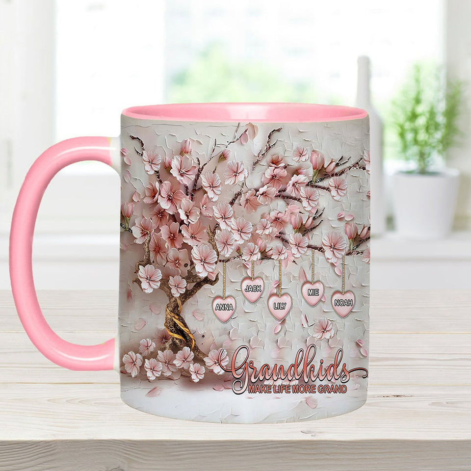 Grandkids Make Life More Grand - Personalized Grandma Accent Mug