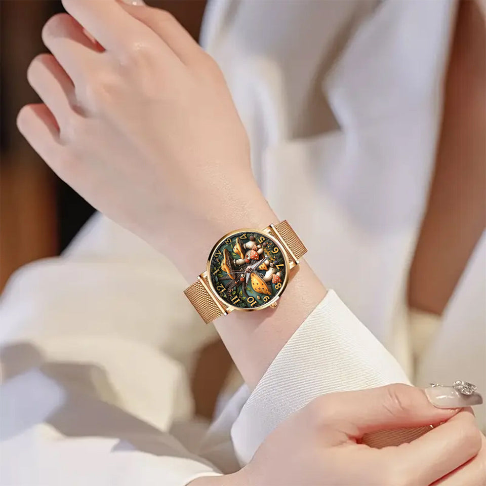 Mushroom and Tree - Personalized Hippie Women Hand Watch