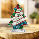 Crystal Tree Merry Christmas - Personalized Family Custom Shaped Acrylic Plaque