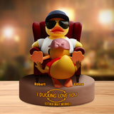 I Ducking Love You (Either Way Works) - Personalized Couple Custom Shaped Acrylic Plaque