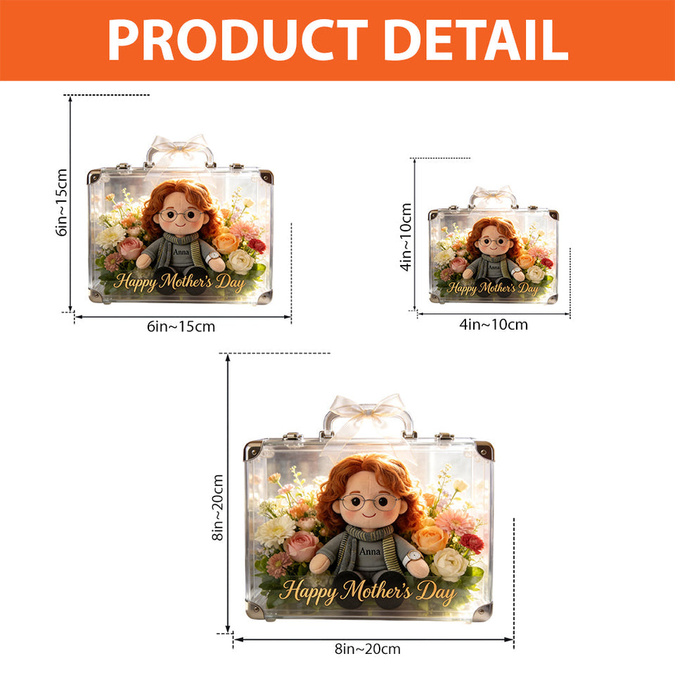 Flower Suitcase - Personalized Mother Custom Shaped Acrylic Plaque