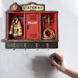 Proud Firefighter - Personalized Firefighter Custom Shaped Hanging Rack