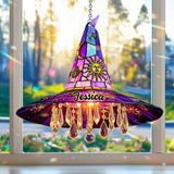 Beautiful Hat Witch - Personalized Witch Window Hanging Suncatcher Ornament