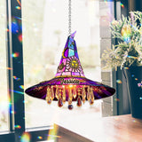 Beautiful Hat Witch - Personalized Witch Window Hanging Suncatcher Ornament