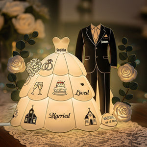 Happy Wedding - Personalized Couple Acrylic LED Night Light