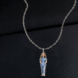 Proud Nurse - Personalized Nurse Shaped Metal Pendant Necklace
