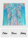 Vibrant Sea Turtle & Coral Reef - Personalized Turtle Blackout Window Curtain/ Drapes Set