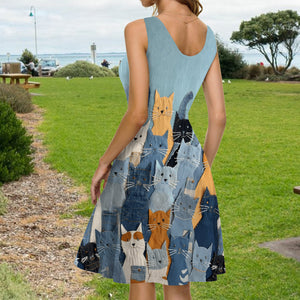 Just A Girl Who Loves Cats - Personalized Cat Sleeveless Dress