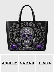 F*ck Around & Find Out - Personalized Skull Leather Bag