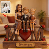 I Love You Mom - Personalized Mother Custom Shaped Wood Plaque