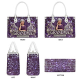 Custom Any Photo Gift For Mom/Grandma - Personalized Mother Leather Handbag