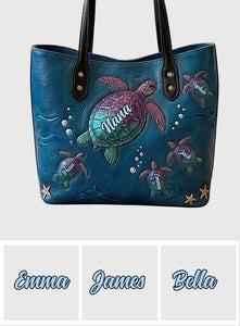 Nana Turtle - Personalized Grandma Leather Bag