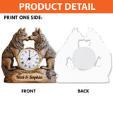 Gift For Anniversary Couple Wolf Forever Yours - Personalized Couple Acrylic Clock Plaque