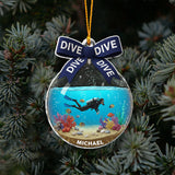Love The Dive - Personalized Scuba Diving Ornament