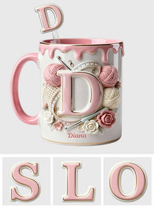 Love Crochet - Personalized Crocheting Set Accent Mug with Acrylic Stirrers